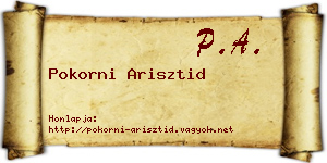 Pokorni Arisztid névjegykártya